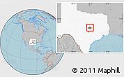 Gray Location Map of ZIP code 76502, highlighted county, highlighted state, hill shading