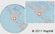 Gray Location Map of ZIP code 76513, highlighted state, within the entire country, hill shading
