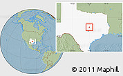 Savanna Style Location Map of ZIP code 76513, highlighted state, hill shading