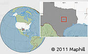 Savanna Style Location Map of ZIP code 76534, highlighted country, highlighted state, hill shading