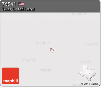 Silver Style 3D Map of ZIP Code 76541, single color outside
