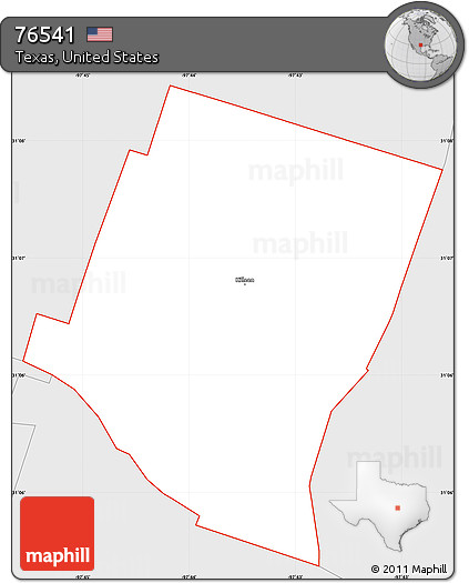 Silver Style Simple Map of ZIP Code 76541
