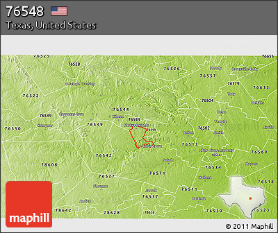 Physical 3D Map of ZIP Code 76548