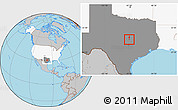 Gray Location Map of ZIP code 76548, highlighted country, highlighted state
