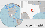 Gray Location Map of ZIP code 76548, highlighted state, hill shading