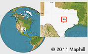 Satellite Location Map of ZIP code 76548, highlighted county, highlighted state