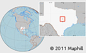 Gray Location Map of ZIP code 76549, highlighted state, hill shading