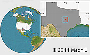 Satellite Location Map of ZIP code 76549, highlighted country, highlighted state