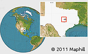 Satellite Location Map of ZIP code 76549, highlighted county, highlighted state