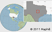 Savanna Style Location Map of ZIP code 76549, highlighted country, highlighted state, hill shading