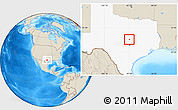 Shaded Relief Location Map of ZIP code 76549, highlighted state