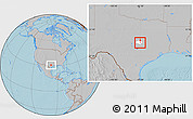 Gray Location Map of ZIP code 76554, highlighted county, hill shading