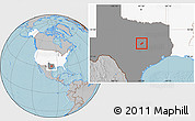 Gray Location Map of ZIP code 76557, highlighted country, highlighted state, hill shading