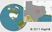 Satellite Location Map of ZIP code 76557, highlighted country, highlighted state