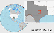 Gray Location Map of ZIP code 76559, highlighted country, highlighted state