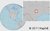 Gray Location Map of ZIP code 76559, highlighted county, hill shading
