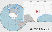 Gray Location Map of ZIP code 76569, highlighted country, highlighted county, hill shading