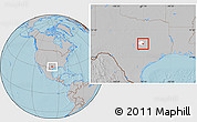 Gray Location Map of ZIP code 76569, highlighted county, hill shading