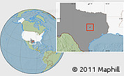 Savanna Style Location Map of ZIP code 76569, highlighted country, highlighted state, hill shading