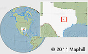 Savanna Style Location Map of ZIP code 76569, highlighted state, hill shading
