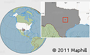 Savanna Style Location Map of ZIP code 76571, highlighted country, highlighted state, hill shading