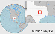 Gray Location Map of ZIP code 76579, highlighted state, hill shading