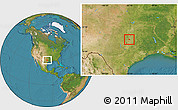 Satellite Location Map of ZIP code 76708