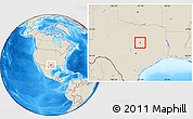 Shaded Relief Location Map of ZIP code 76708