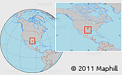 Gray Location Map of ZIP code 76712, within the entire country