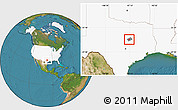 Satellite Location Map of ZIP code 76712, highlighted country, highlighted county