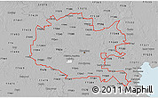 Gray 3D Map of ZIP codes starting with 770
