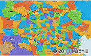 Political 3D Map of ZIP codes starting with 770