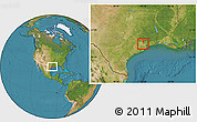 Satellite Location Map of ZIP code 77009