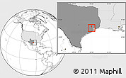 Blank Location Map of ZIP code 77023, highlighted country, highlighted state