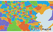 Political 3D Map of ZIP code 77034