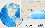 Shaded Relief Location Map of ZIP code 77038