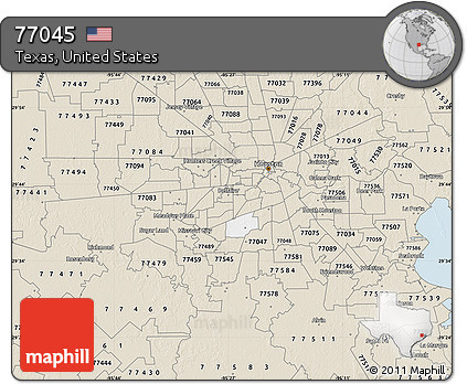 Classic Style Map of ZIP Code 77045