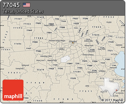 Classic Style Map of ZIP Code 77045