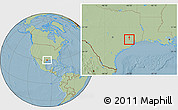 Savanna Style Location Map of ZIP code 77066, hill shading