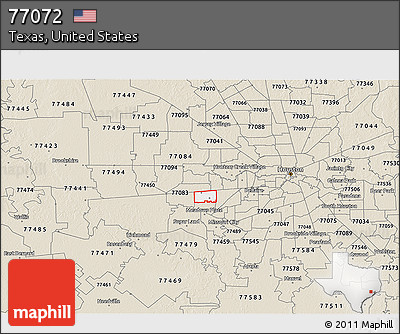 Classic Style 3D Map of ZIP Code 77072