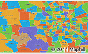 Political 3D Map of ZIP code 77072