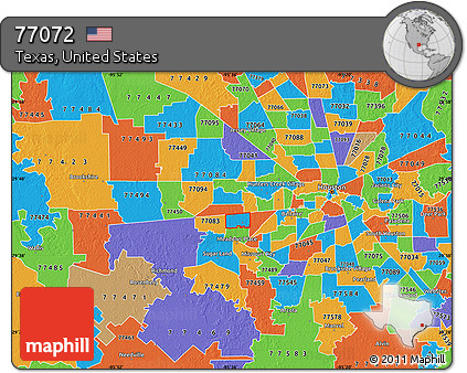 Political Map of ZIP Code 77072