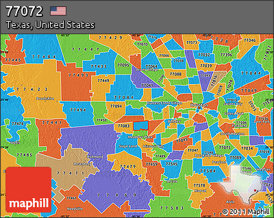 Political Map of ZIP Code 77072