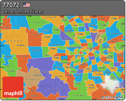 Political Map of ZIP Code 77072