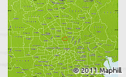 Physical Map of ZIP code 77076