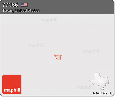 Shaded Relief 3D Map of ZIP Code 77086, cropped outside