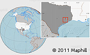 Gray Location Map of ZIP code 77086, highlighted country, highlighted state, hill shading