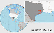 Gray Location Map of ZIP code 77086, highlighted country, highlighted state