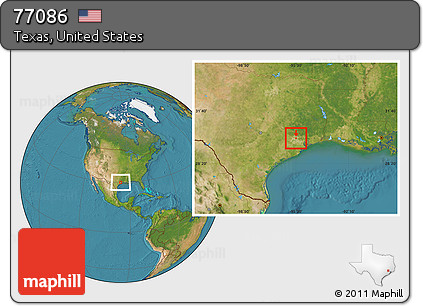 Satellite Location Map of ZIP Code 77086