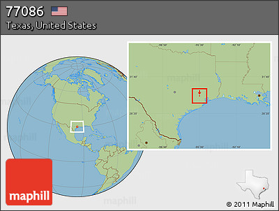 Savanna Style Location Map of ZIP Code 77086